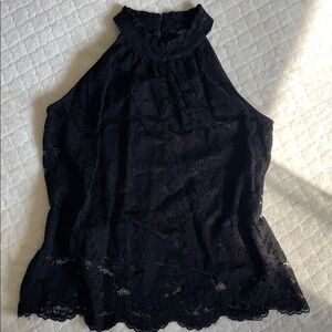 Simply Vera Vera Wang|Black|Lace Sleeveless high neck top|Medium| EUC